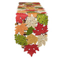 Fall Table Runner 54inches Long, Thanksgiving Harvest Cutwork Embroidered Table Runner 13in x 54in, Autumn Maple