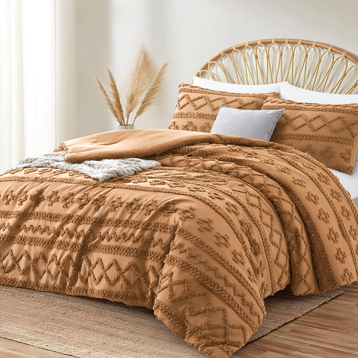 Queen Comforter Set, Tufted Boho Bedding Sets