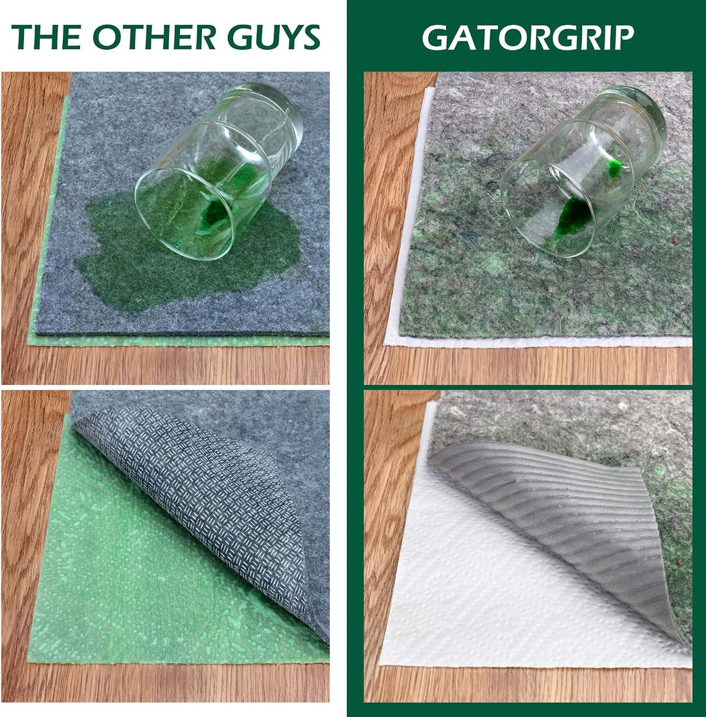 Waterproof Non-Slip Rug Pad, 2.5x12 Runner, Pet-Friendly, Safe for All Floors, Made in the USA, Low-VOC