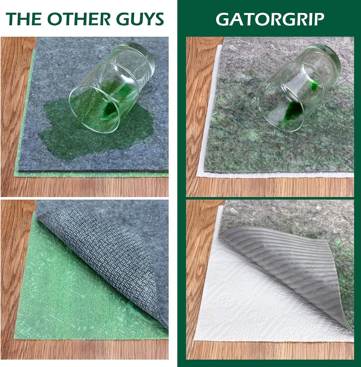 Waterproof Non-Slip Rug Pad, 2.5x12 Runner, Pet-Friendly, Safe for All Floors, Made in the USA, Low-VOC
