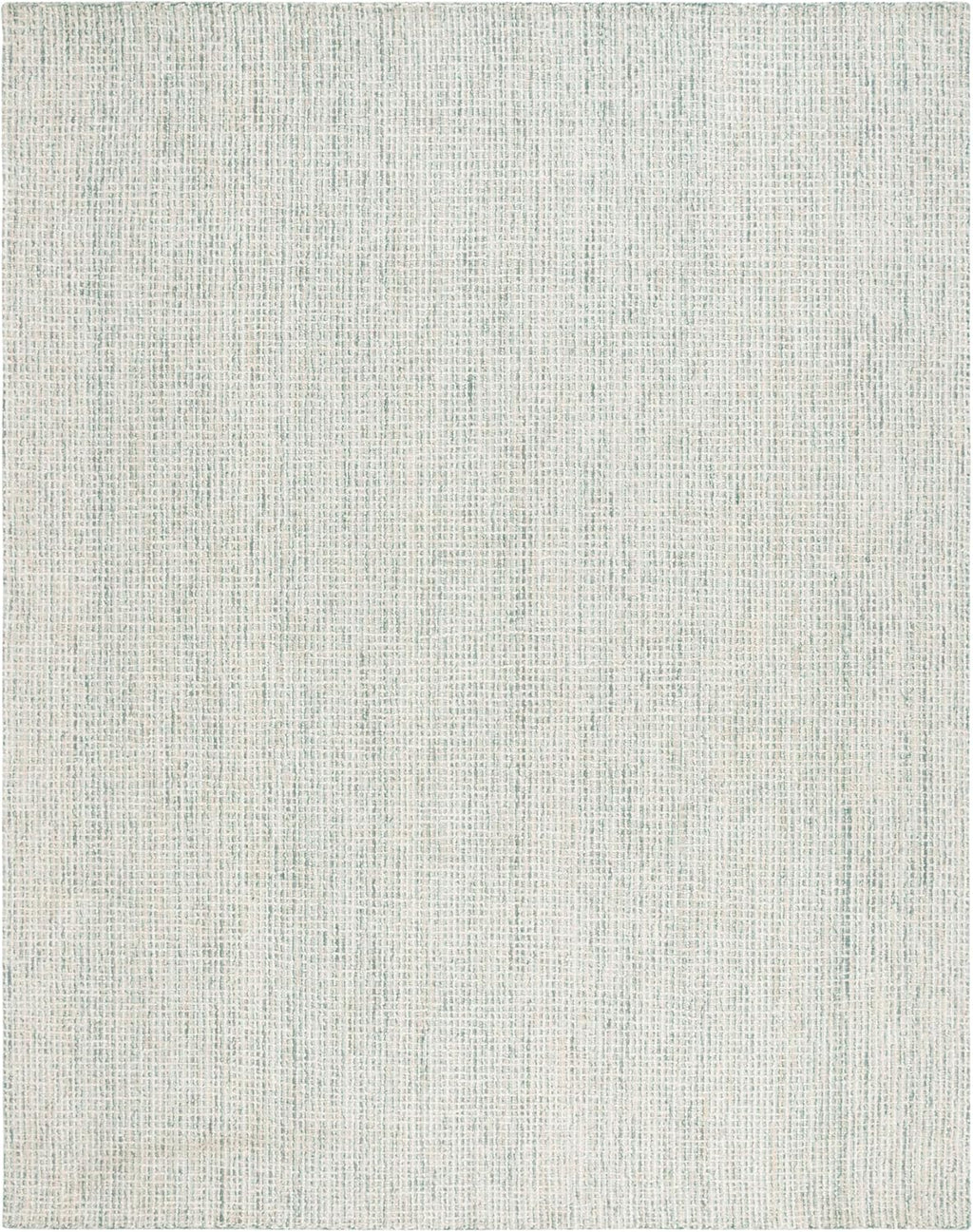 Abstract Area Rug, Green & Ivory, Handmade Wool