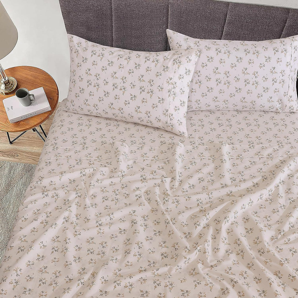100% Cotton Split King Sheets, Percale Sheet Set, Twin Spring