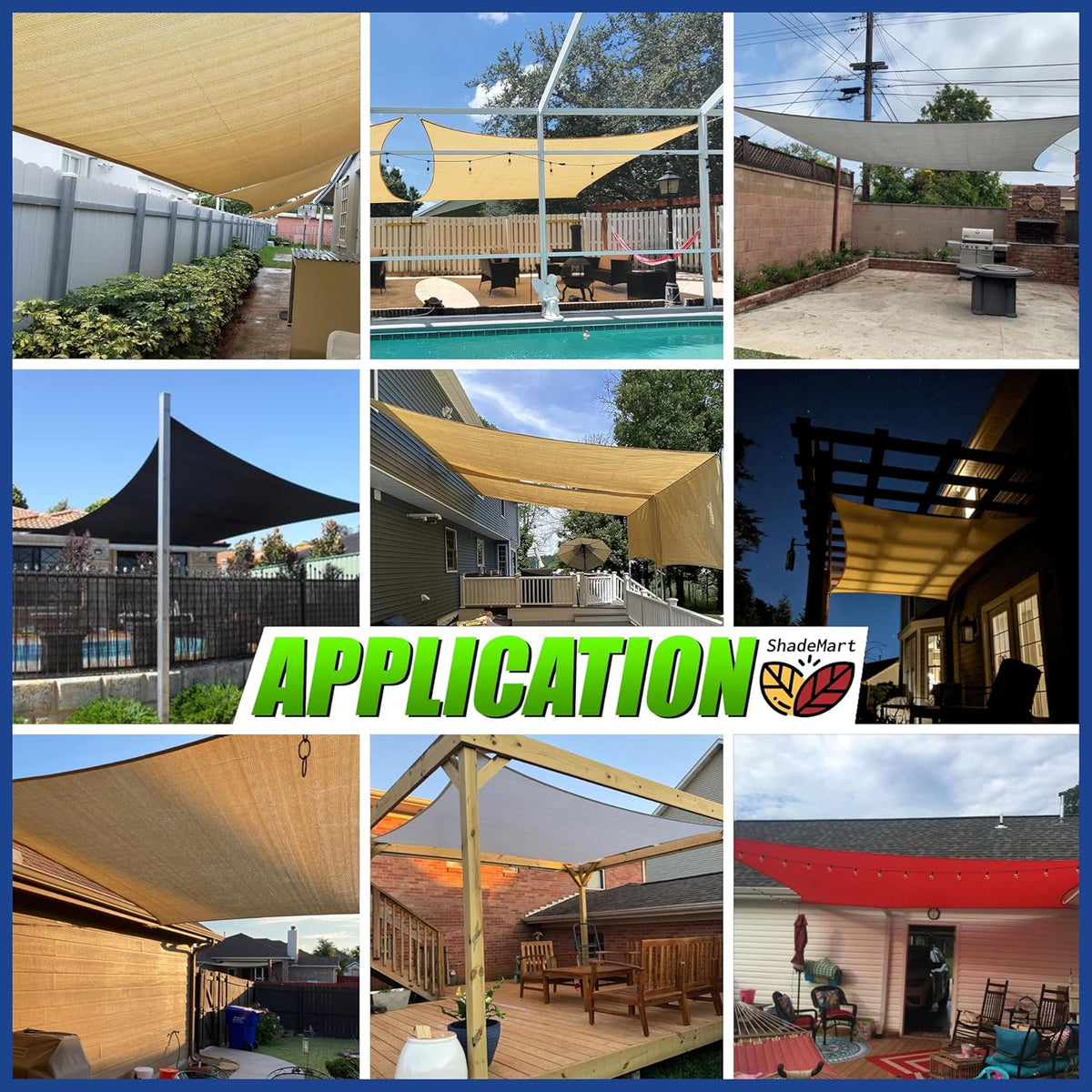 12' x 20' Beige Sun Shade Sail UPF50 Rectangle Canopy Fabric Cloth Screen smTAPR1220, Water and Air Permeable & UV