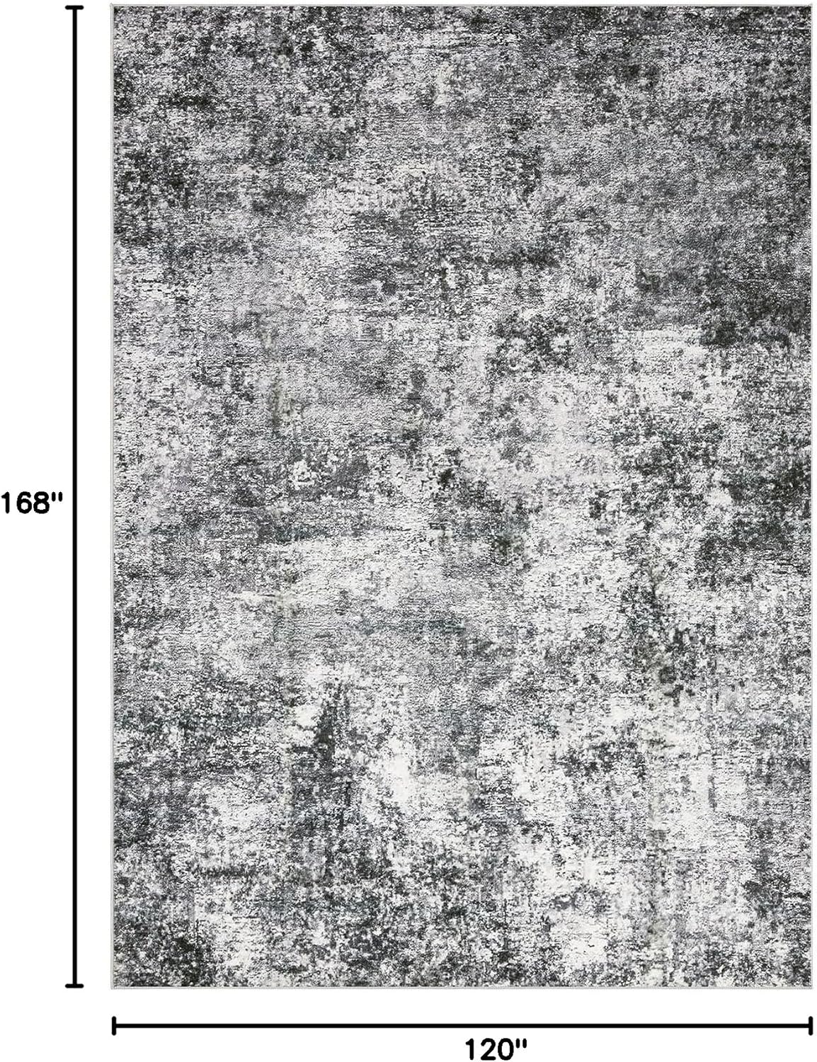 Area Rug Living Room Rugs Washable Abstract Grey Carpet