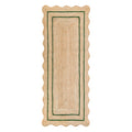 Wave Scalloped Natural Jute Runner, Green (2'6"x10'): Boho Farmhouse Entryway Scallop Rug