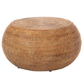 La Jolla Round Rattan Coffee Table, Boho Drum Table, Honey Brown
