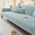 Boho Cotton Quilted Sofa Couch Cover Washable Soft Non Slip Sectional Couch Covers Floral Embroidery Sofa Slipcover