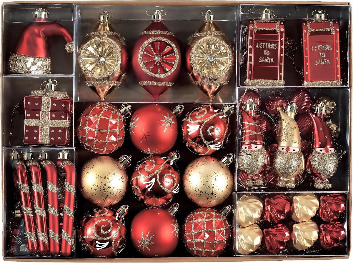 100ct Christmas Ball Ornaments Tree Decorations Set