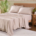 Gingham Sheet Set, Lightweight Super Soft Brushed Microfiber Plaid Bed Sheets with 16" Deep Pocket, 4 Piece