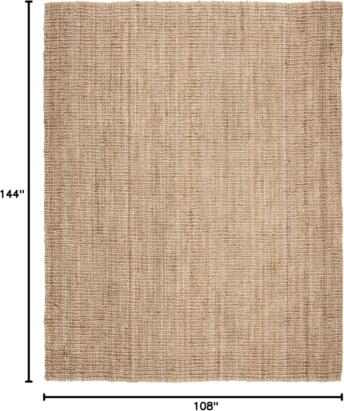 Area Rug - Natural Fiber Collection - Large - Natural Brown, Handmade Jute, Farmhouse Style, Chunky Textured