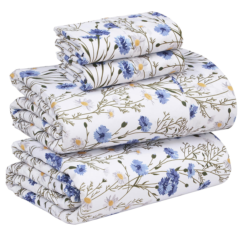 100% Cotton Sheets, Percale Sheet Set, Sweet Pea