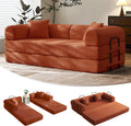 79" Convertible Futon Sofa Bed, Boneless Couch | Orange
