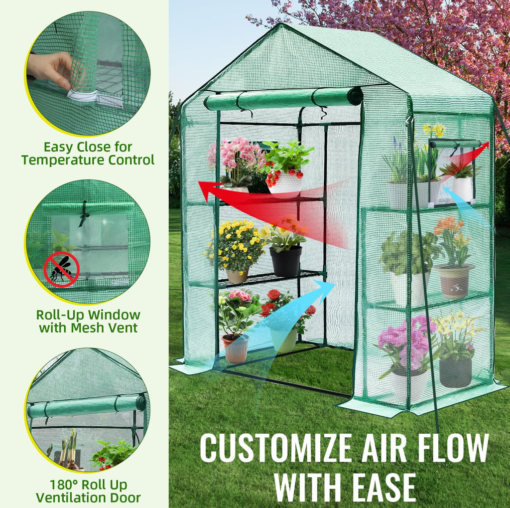 Greenhouse, 28 x 57 x 76'' Walk in Greenhouses for Outdoors Indoor