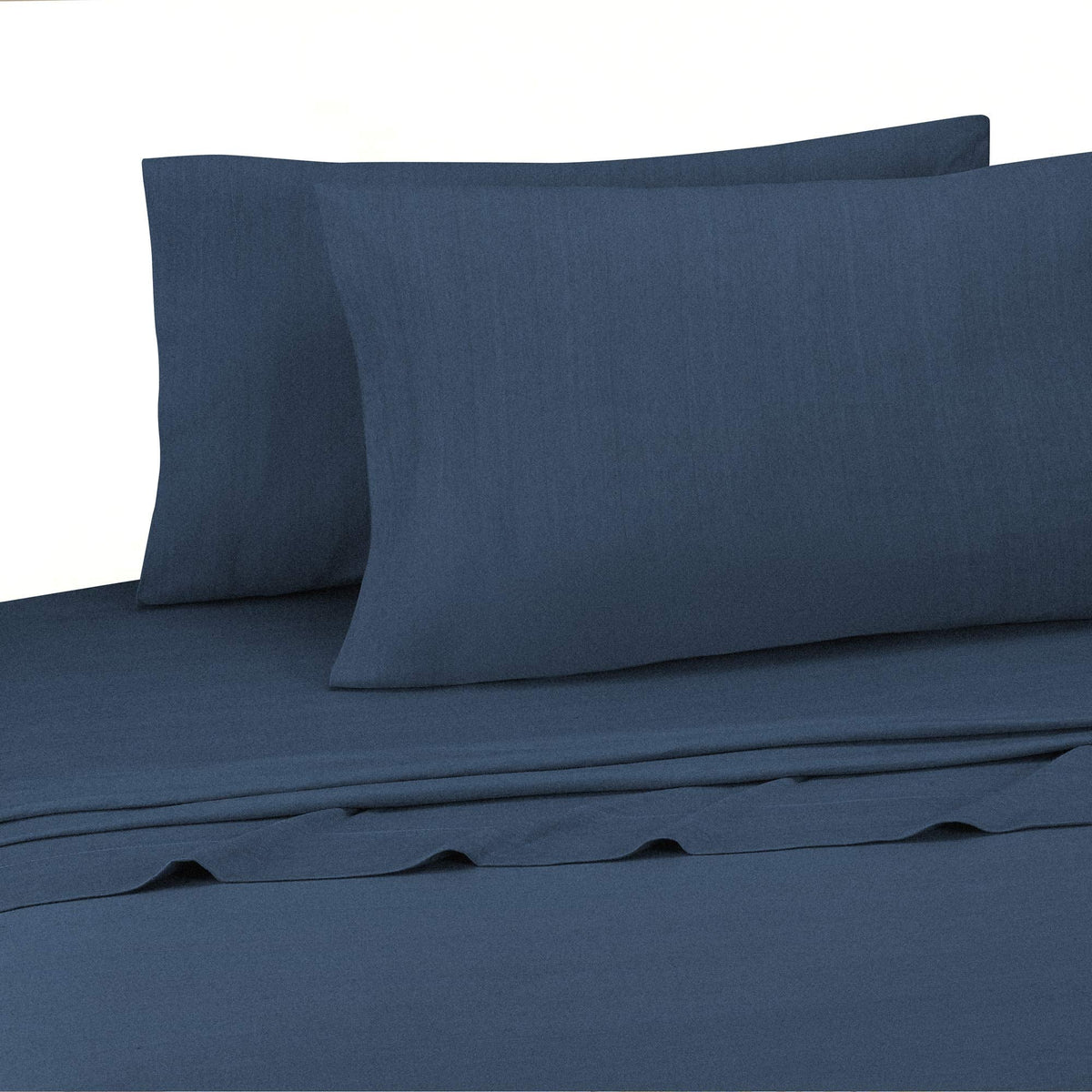 Cotton Blend Ultra Soft Jersey Knit Sheet Set, Demin, Full