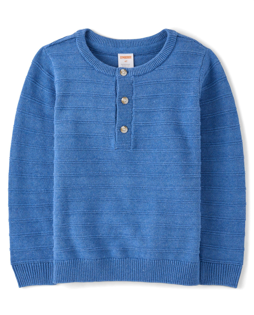 Boys,and Toddler Long Sleeve Linen Henley Shirt,Boy That's Blue
