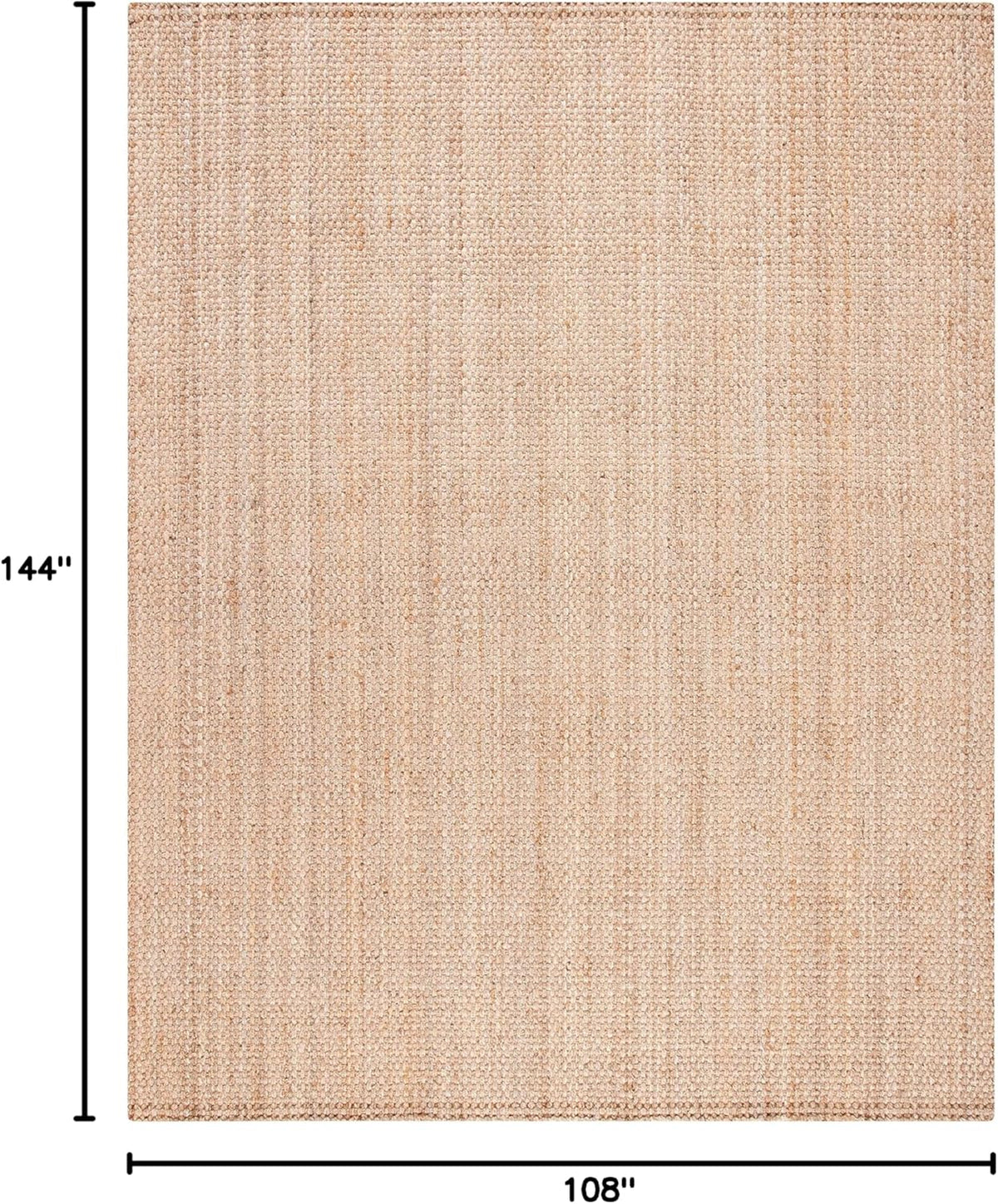 Area Rug - Natural Fiber - Large - Natural Brown, Handmade Jute, Basketweave Design