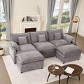 108" U-Shaped Modular Cloud Couch, Deep Seat, Chenille Slate | Cloud Comfort, Couches , Removable & Machine-Washable