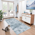 3x6 Washable Wide Runner Rug - Non-Slip Floor Carpet Runner Entryway Hallway Bathroom, Modern Abstract Low Pile Thin