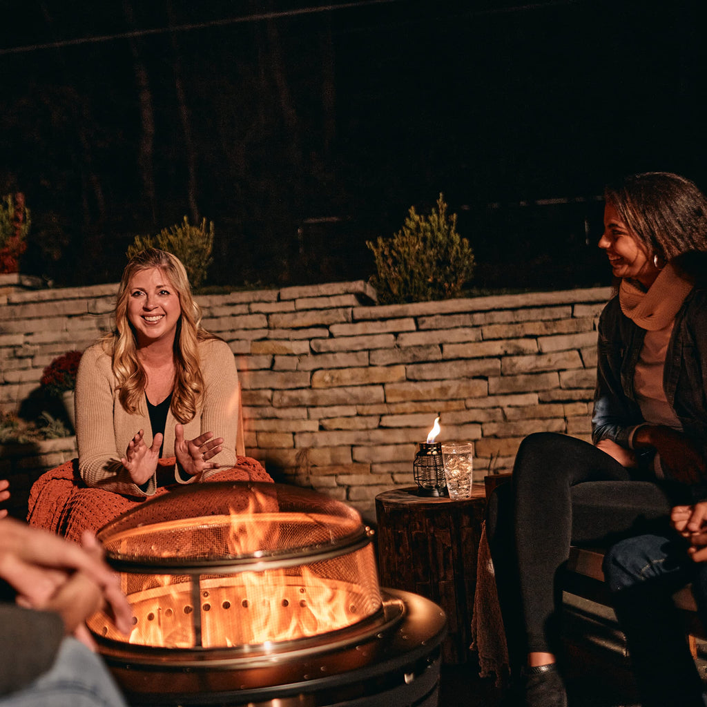 Reunion Fire Pit Screen & Poker Set - Outdoor Fire Pit Spark Protector & Ember Guard - Fire Poker Tool for Safe &
