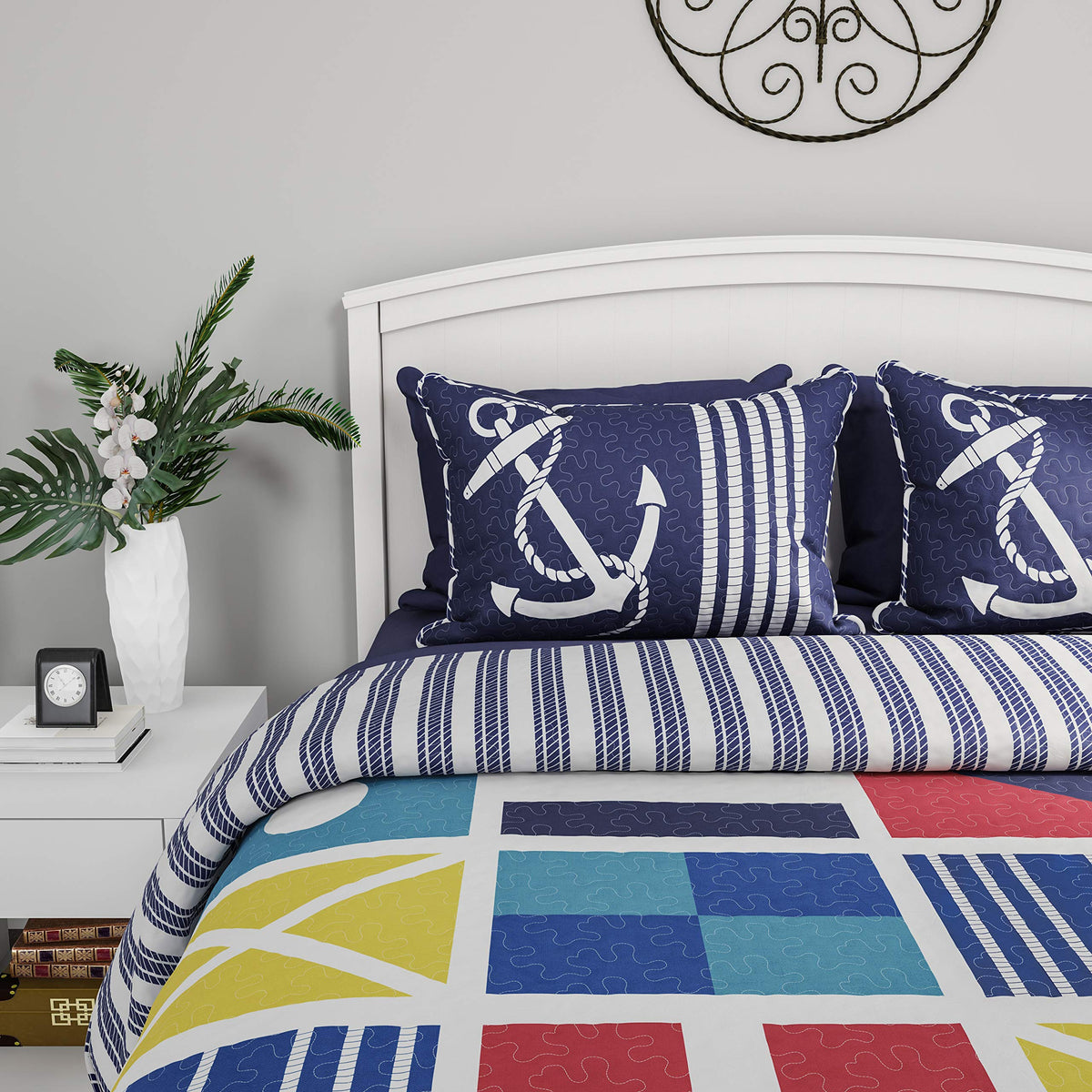 Coastal-Themed Twin Quilt Set, 2-Piece-Set