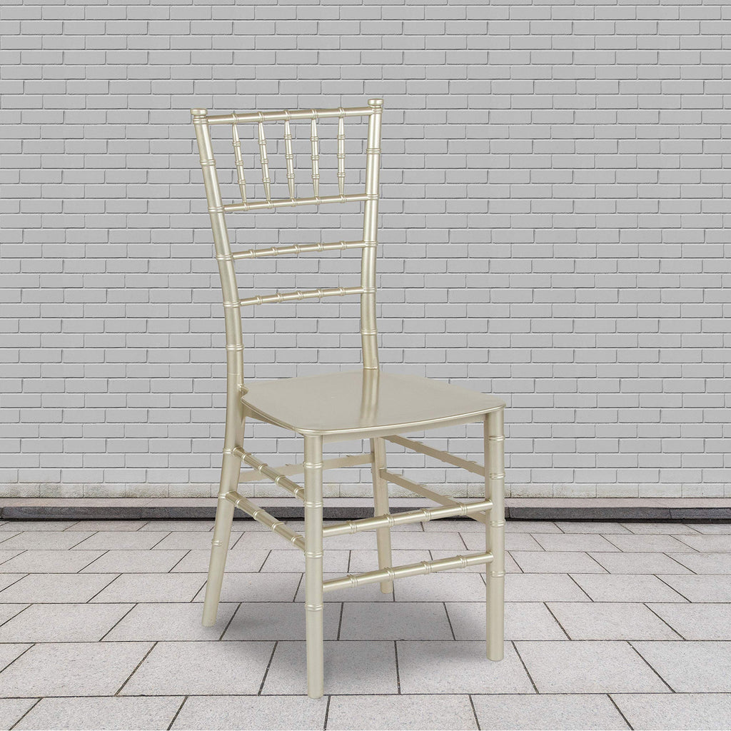 2 Pack HERCULES Series Champagne Resin Stacking Chiavari Chair