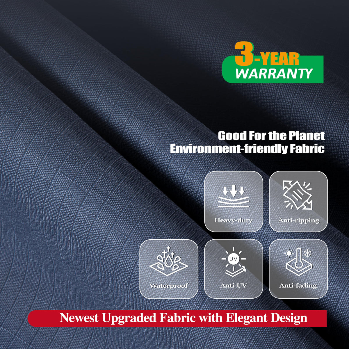 Round Patio Furniture Cover, Grey, 72" Dia x 27.5" H