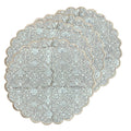 Floral Block Print Round Placemats 15 Inch, Set of 4, Taupe