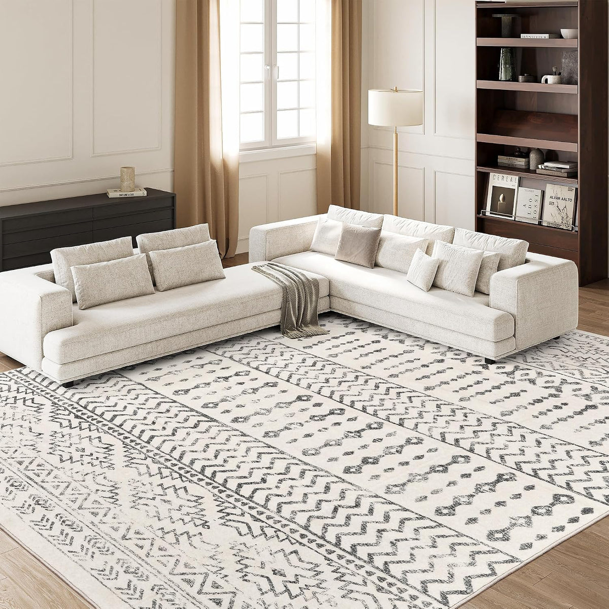 Area Rugs, Large Washable Area Rug, Ivory