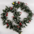 Pre-Lit Artificial Christmas Garland, Snowflake Garland, 50 Warm White Lights, Decorated with Pine Cones and Berry