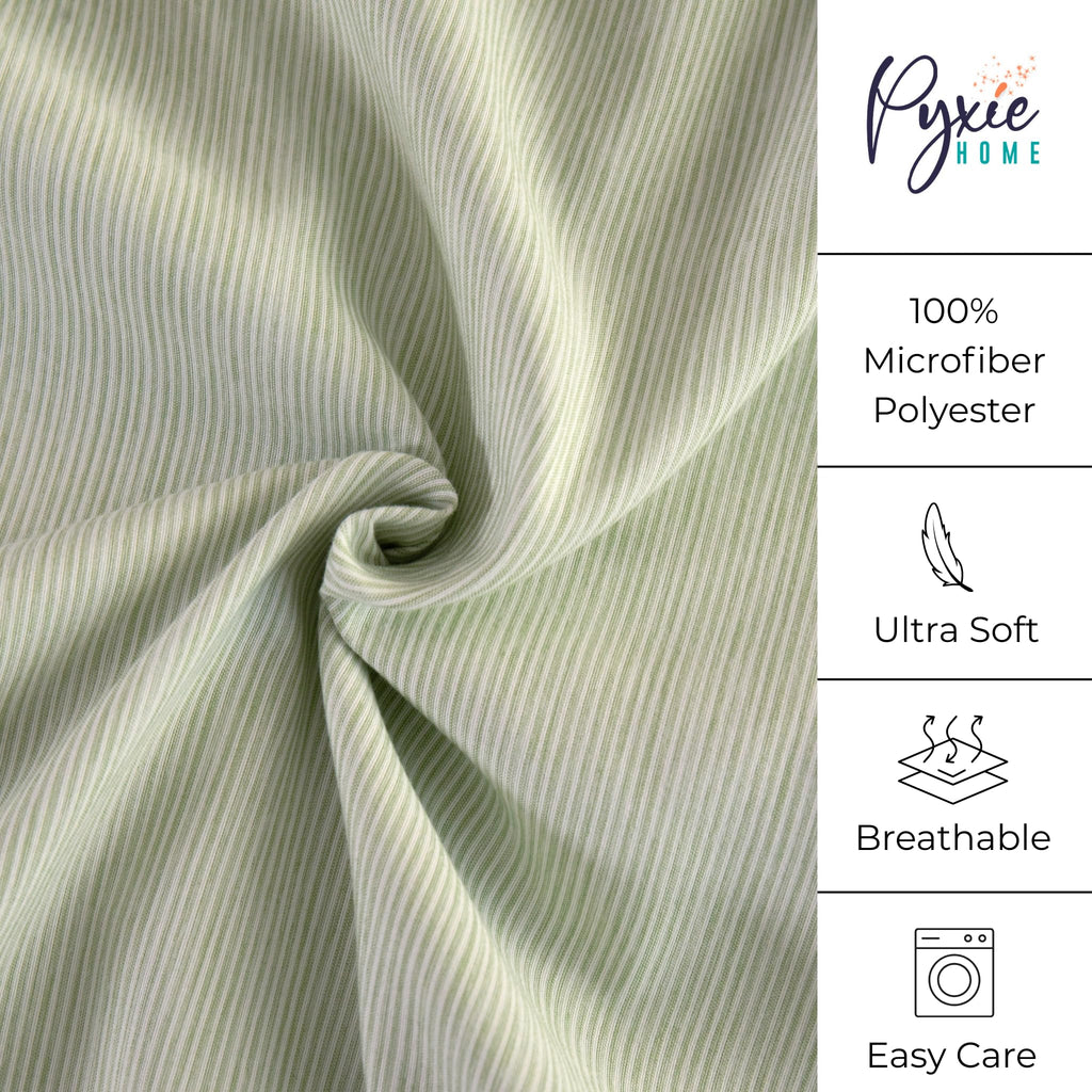 Classic Pinstripe Ruffle Sheet Set (Green)