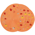 Orange Pumpkin Fall Placemats Set of 4 Round Table Mats