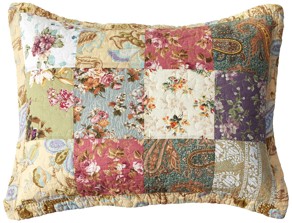 100% Cotton Authentic Patchwork Quilted Daybed Set, 5 Piece, Blooming Prairie