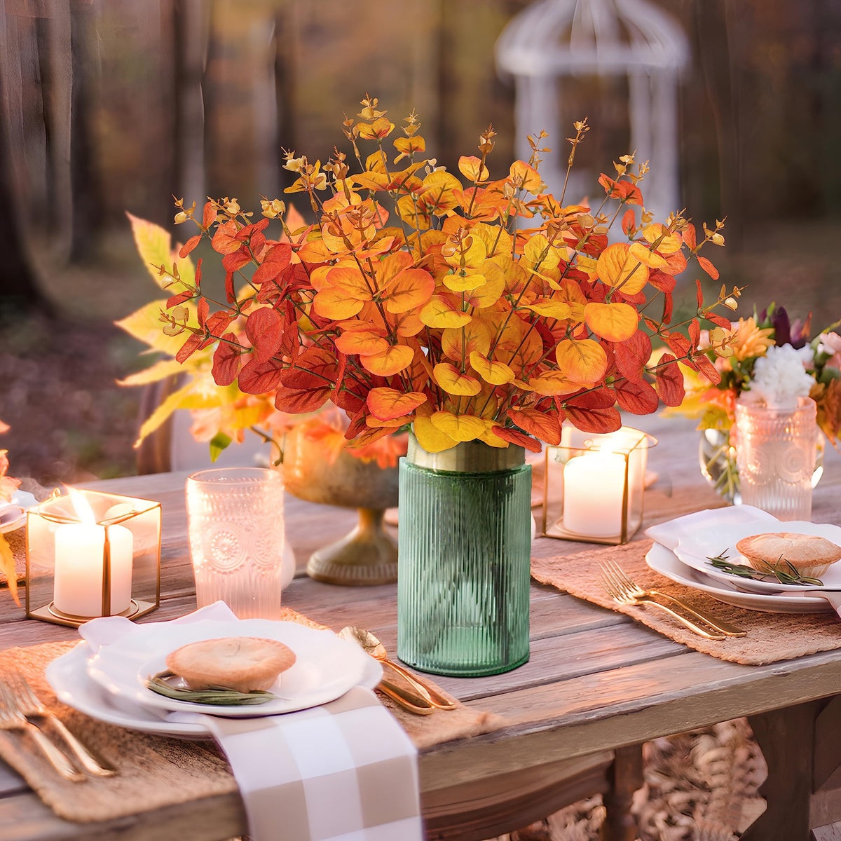 10PCS Fall Decorations Flowers Artificial - Fake Plants Thanksgiving Autumn Decor Outdoor