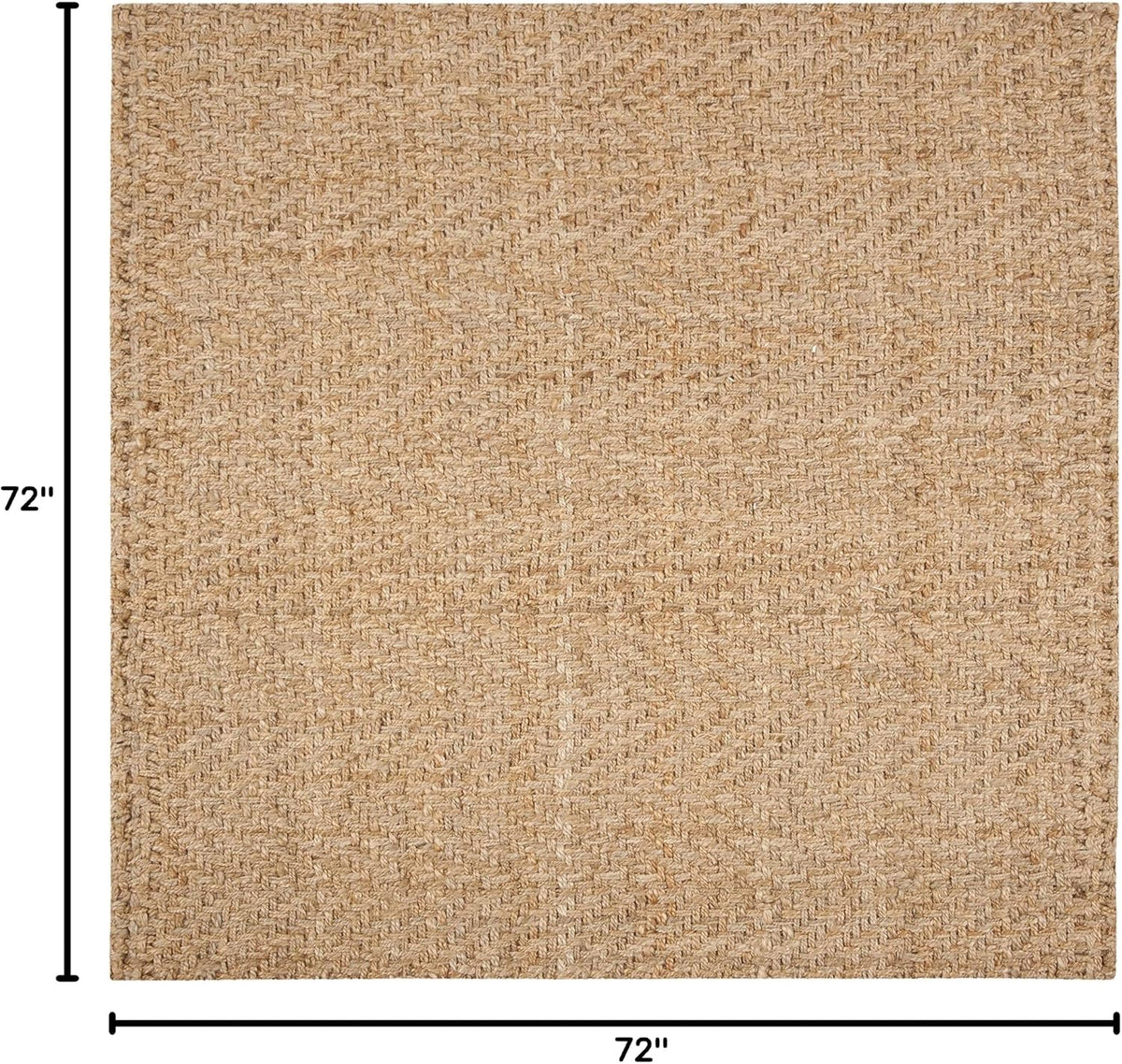 Natural Fiber Collection Area Rug - 6' Square, Natural, Handmade Jute, Ideal for High Traffic Areas (NF265A)