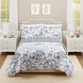 Garden Toile 3-Piece Reversible Quilt Set - Lightweight Coverlet Set