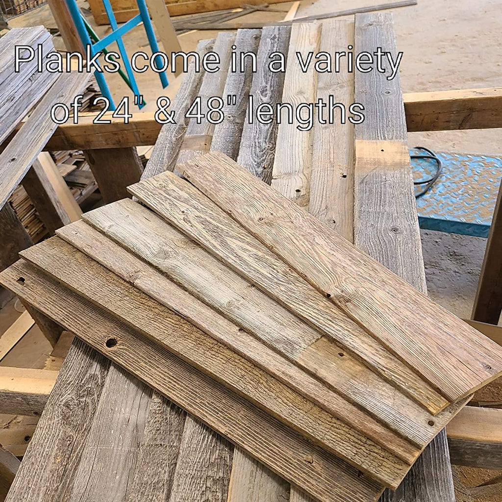 Real Wood Nail Up Application Rustic Reclaimed Naturally Weathered Barn Wood Accent Paneling Board Planks Walls (8