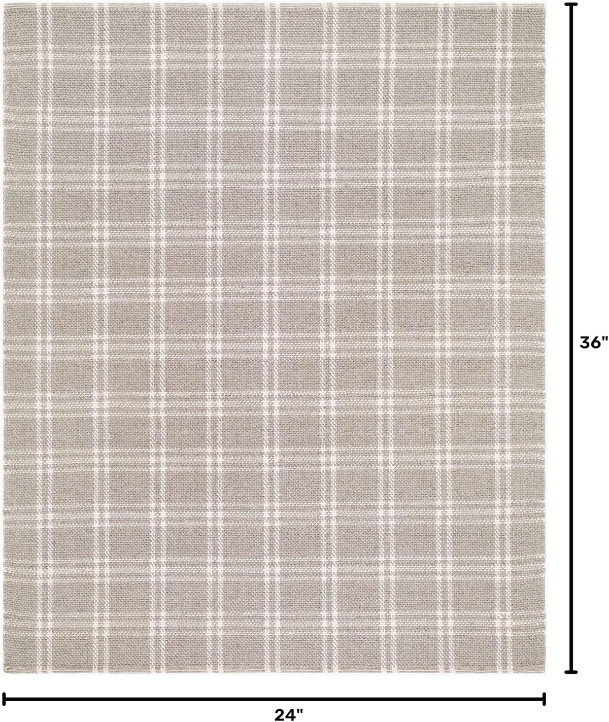 Dhyana Wool Living Room, Bedroom Area Rug - Plaid Checkered Geometric Striped - Contemporary Modern Minimalist