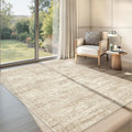 Rug, Washable Area Rug, Beige