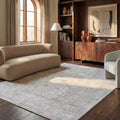 Extra Large Area Rug in Ivory and Taupe, Soft Neutral for Living Rooms
