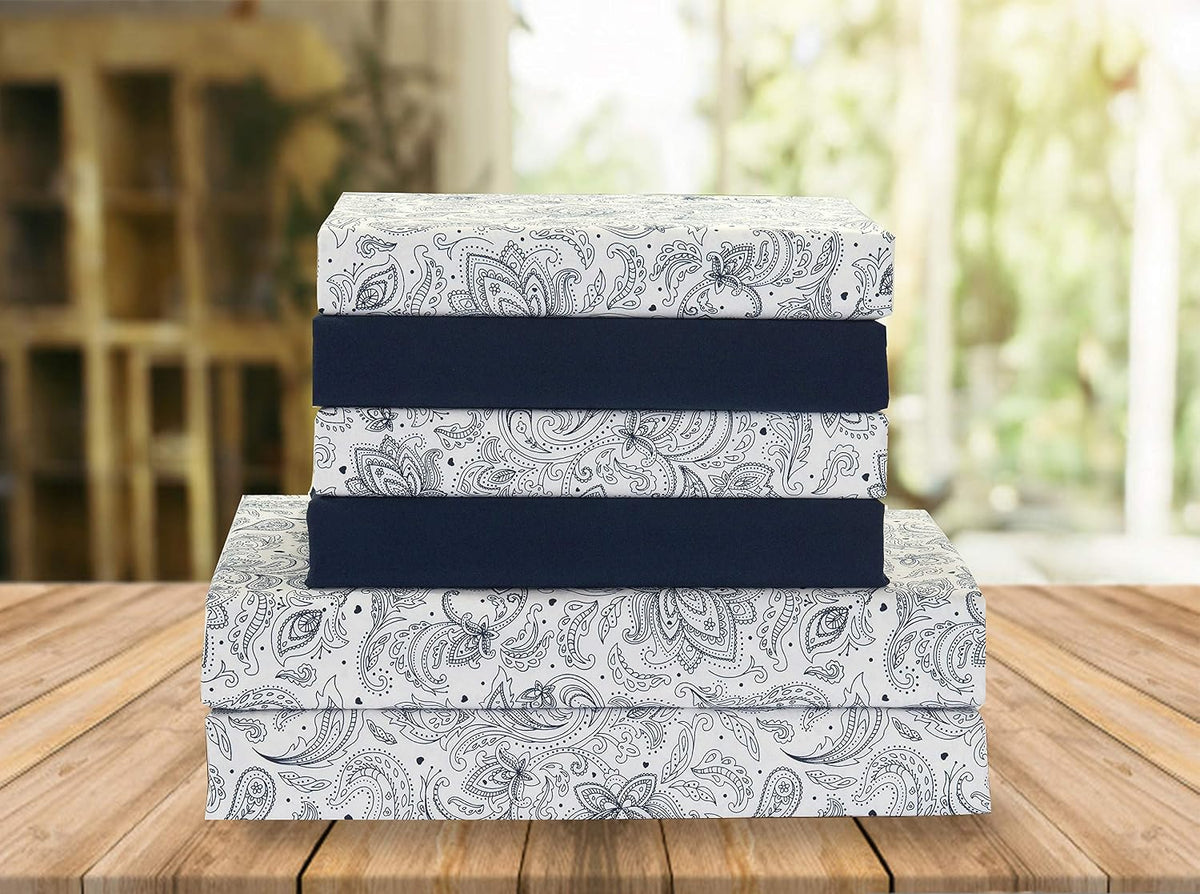 Luxury Soft Bed Sheets Paisley Pattern - 1500 Premium Hotel Quality Microfiber Softness Wrinkle and Fade Resistant