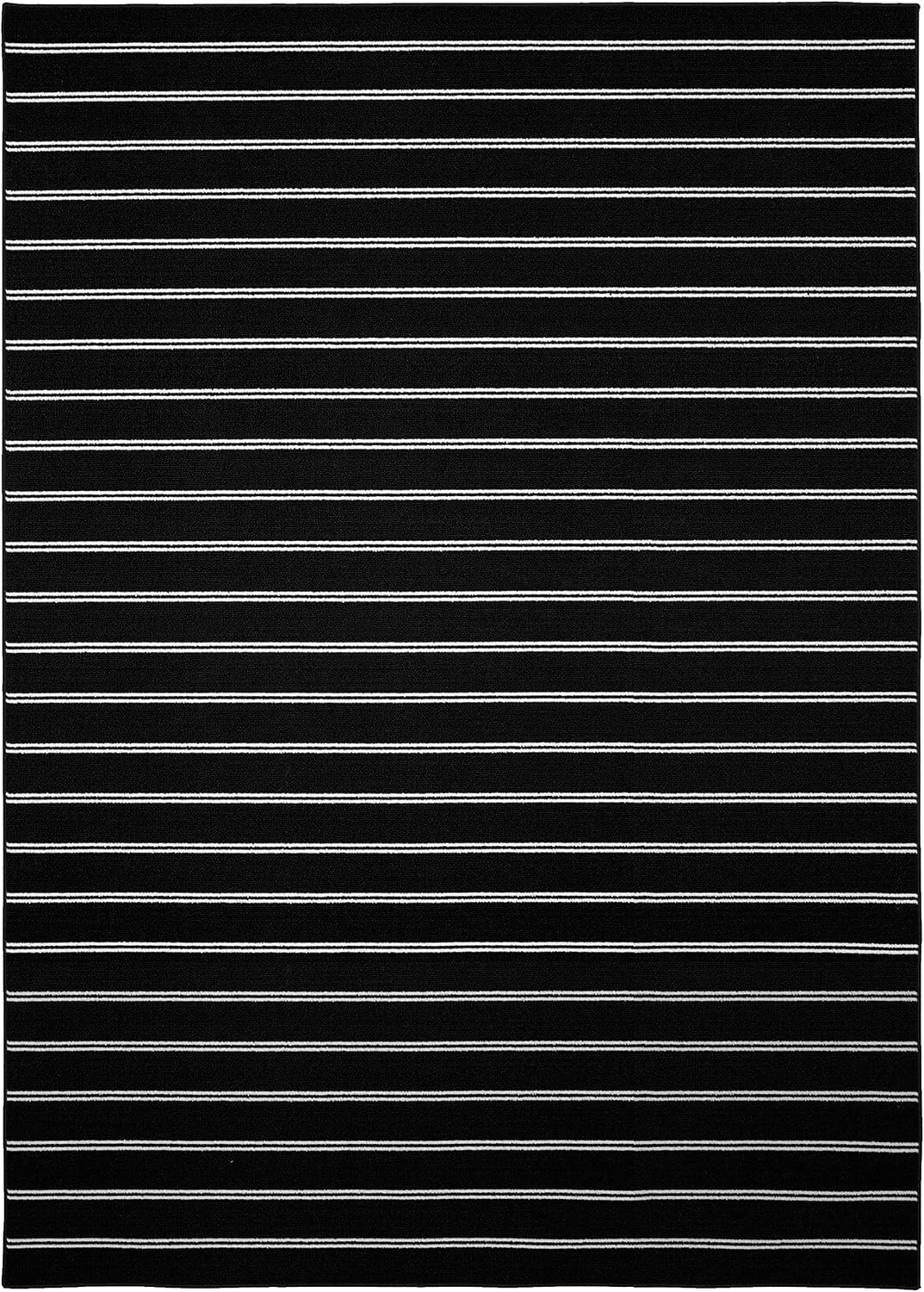 Avery Striped Black/ White Rug Non-Slip, Soft, Stain-Resistant Ideal s & Hallways, Stylish & Durable For