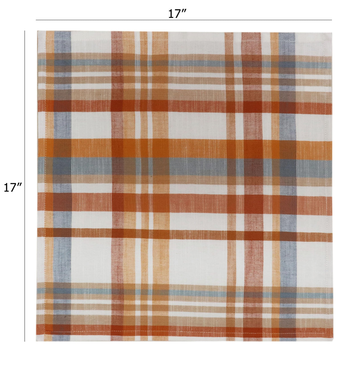 Harvest Plaid Cloth Napkin - 12 Pack 100% Cotton Dinner Napkin