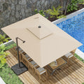 10x13FT Cantilever Outdoor Patio Umbrellas, Double Top Large Rectangle Umbrella