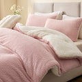 Plaid Tafu Comforter Set 3 Pieces, Dusty Pink&White