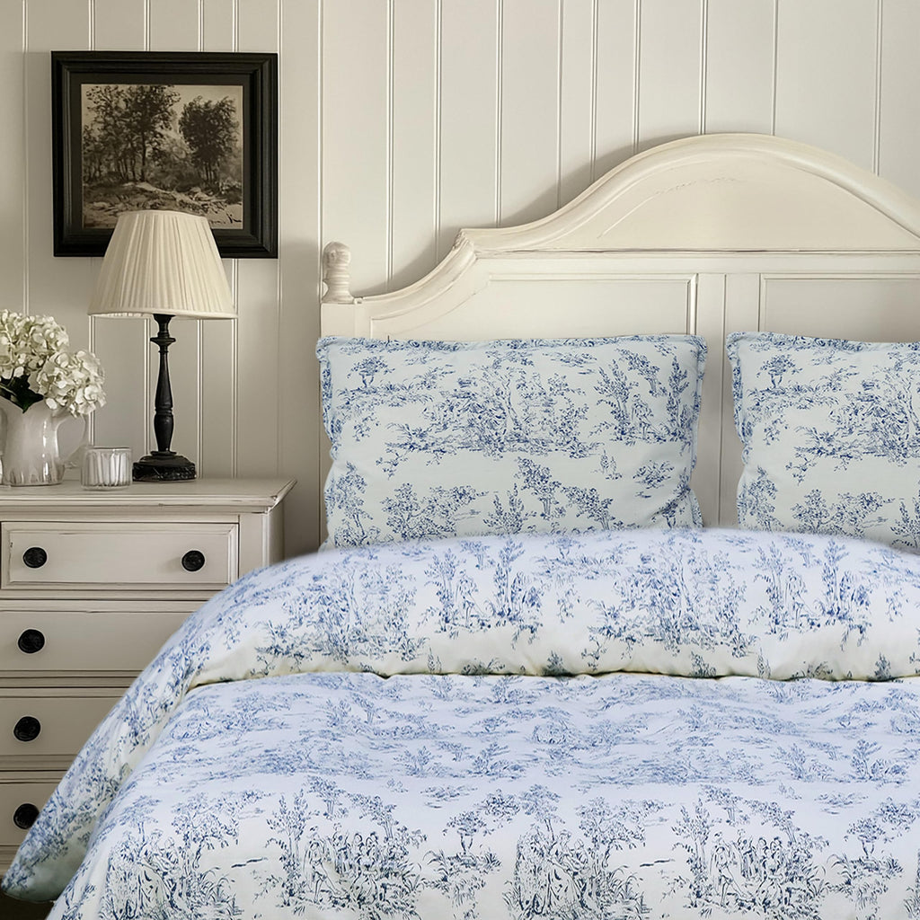 Duvet Cover Set - 100% Cotton French Country Toile