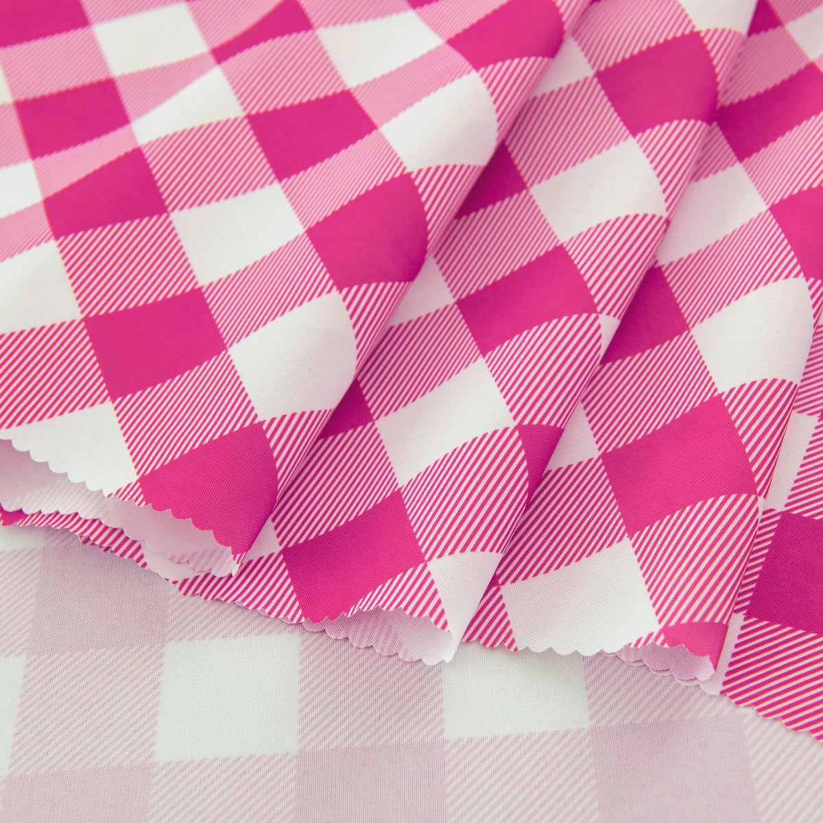 Waterproof Plaid Tablecloth Fabric - Round 108 Inch Classic Gingham Checker Table Cloth for Indoor/Outdoor Use