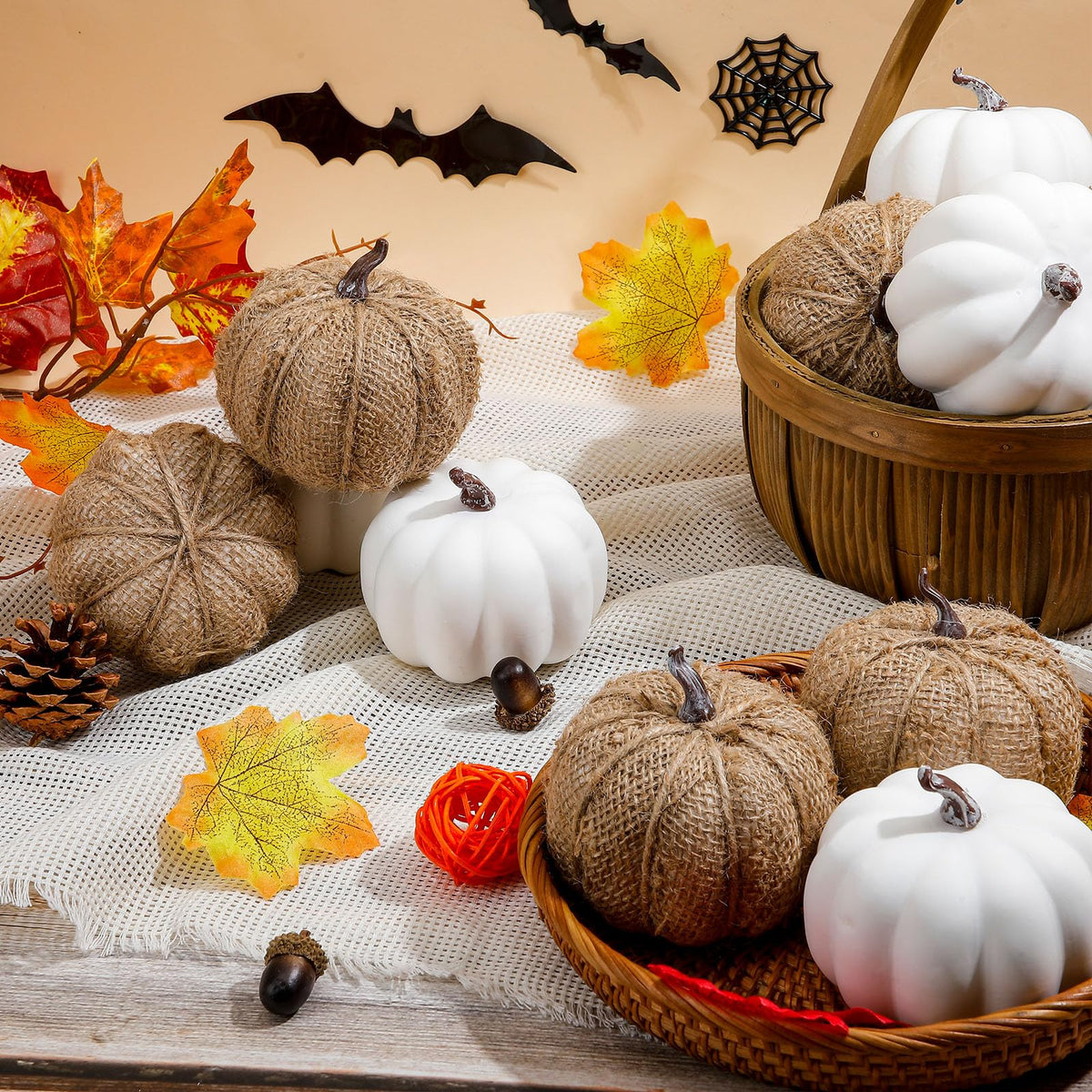 24 Pack Artificial Pumpkins Foam Pumpkin 4 Inch
