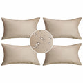 Outdoor Pillow Covers 12x20 Waterproof Lumbar Throw Pillows Rectangle Beige Pillow Cases Couch, Set of 4, 12 x 20