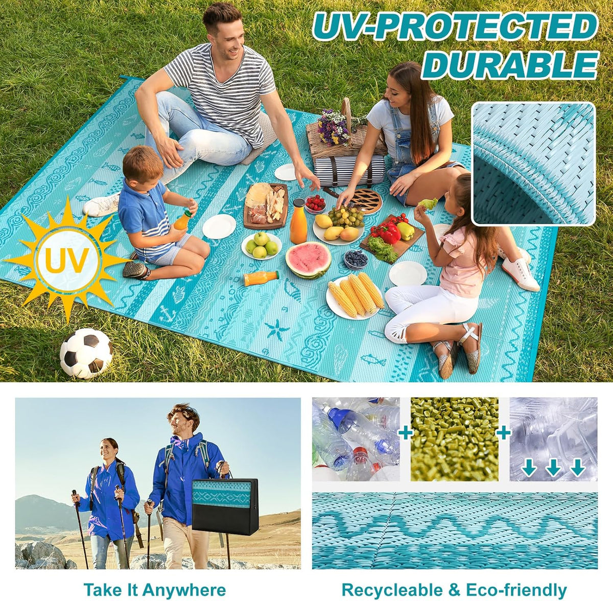 Outdoor Plastic Straw Rug, Waterproof Outdoor Rugs