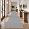 Runner Rug Non Slip, High-Low Pile Hallway Runners, Grey